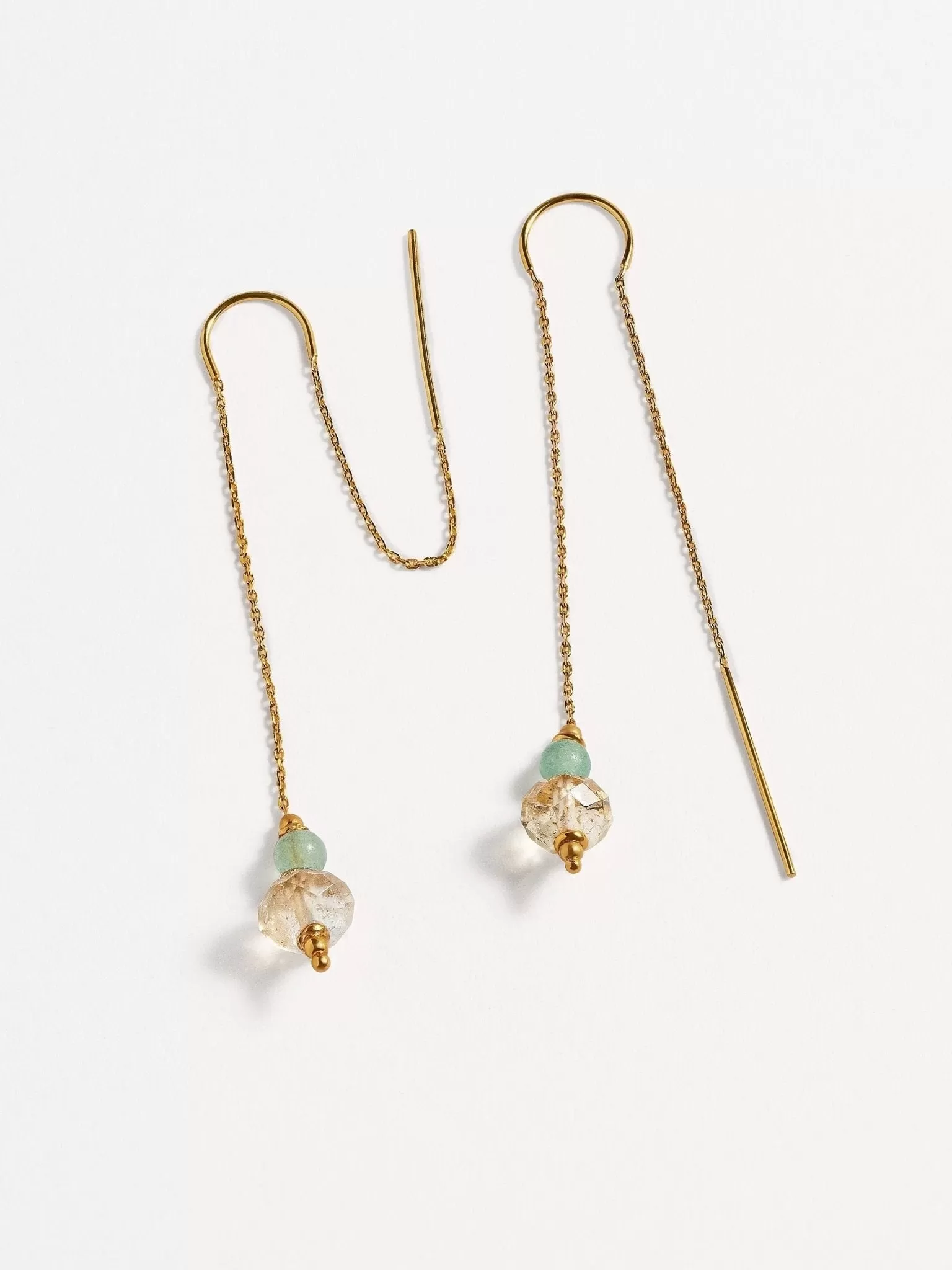 Estelita Gold Stone Chain Earrings