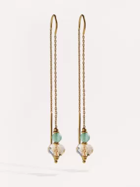 Estelita Gold Stone Chain Earrings