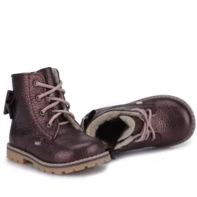 (EV2697B-9) Lace-up Winter boots Bronze wool lined