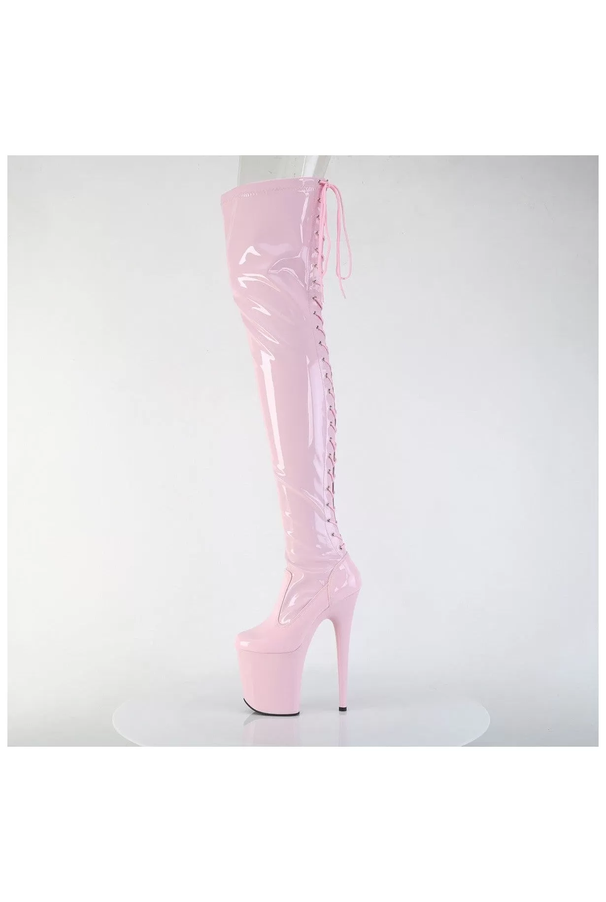 FLAMINGO-3850 Pink Patent Thigh Boot