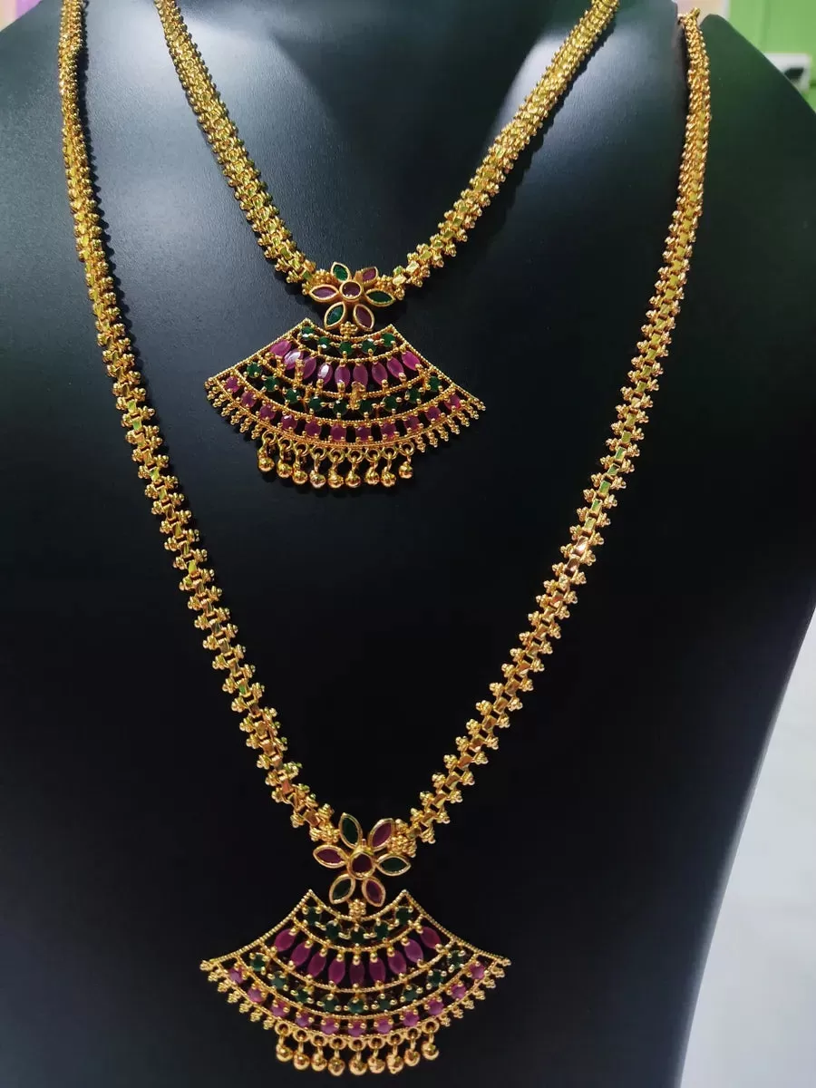 Gold Plated Chain Pendant Set South Indian Daily Wear Jewelry Design