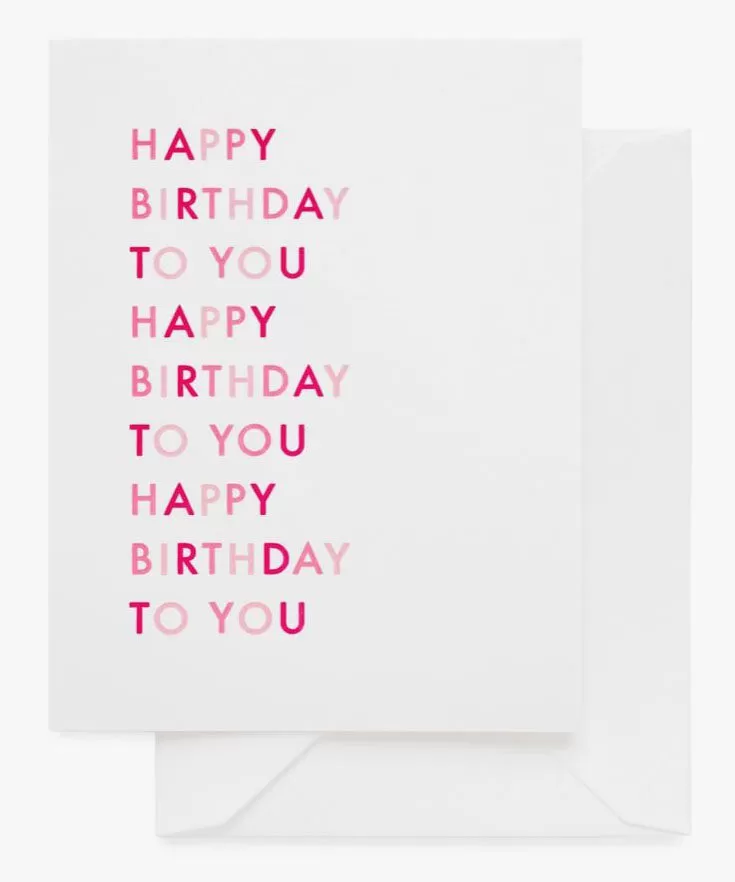 Greeting Card - Happy Birthday To You, Pink