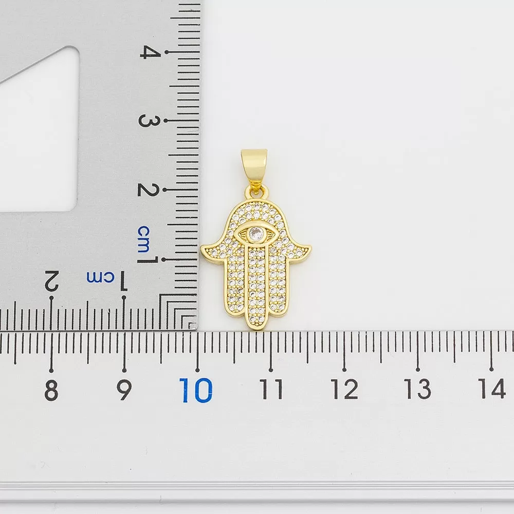 Hamsa Hand of Fatima Pendant Necklace