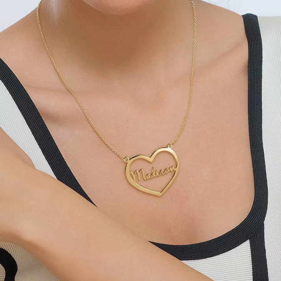 Heart Nameplate Necklace