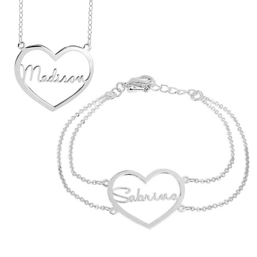 Heart Nameplate Necklace