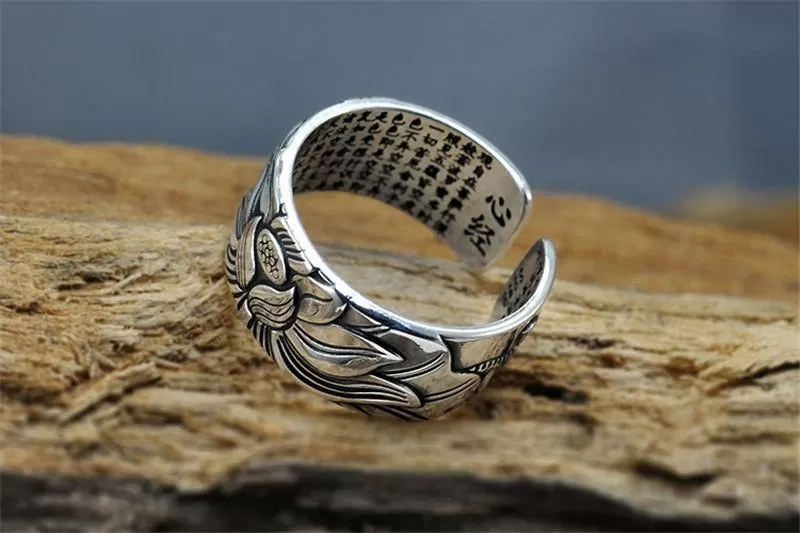 Heart Sutra Lotus Ring