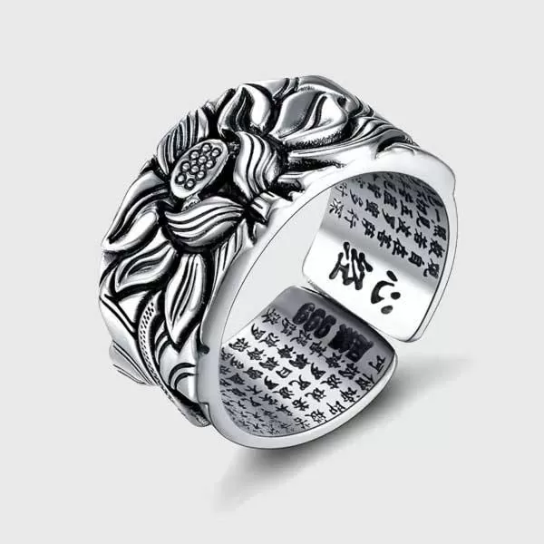 Heart Sutra Lotus Ring