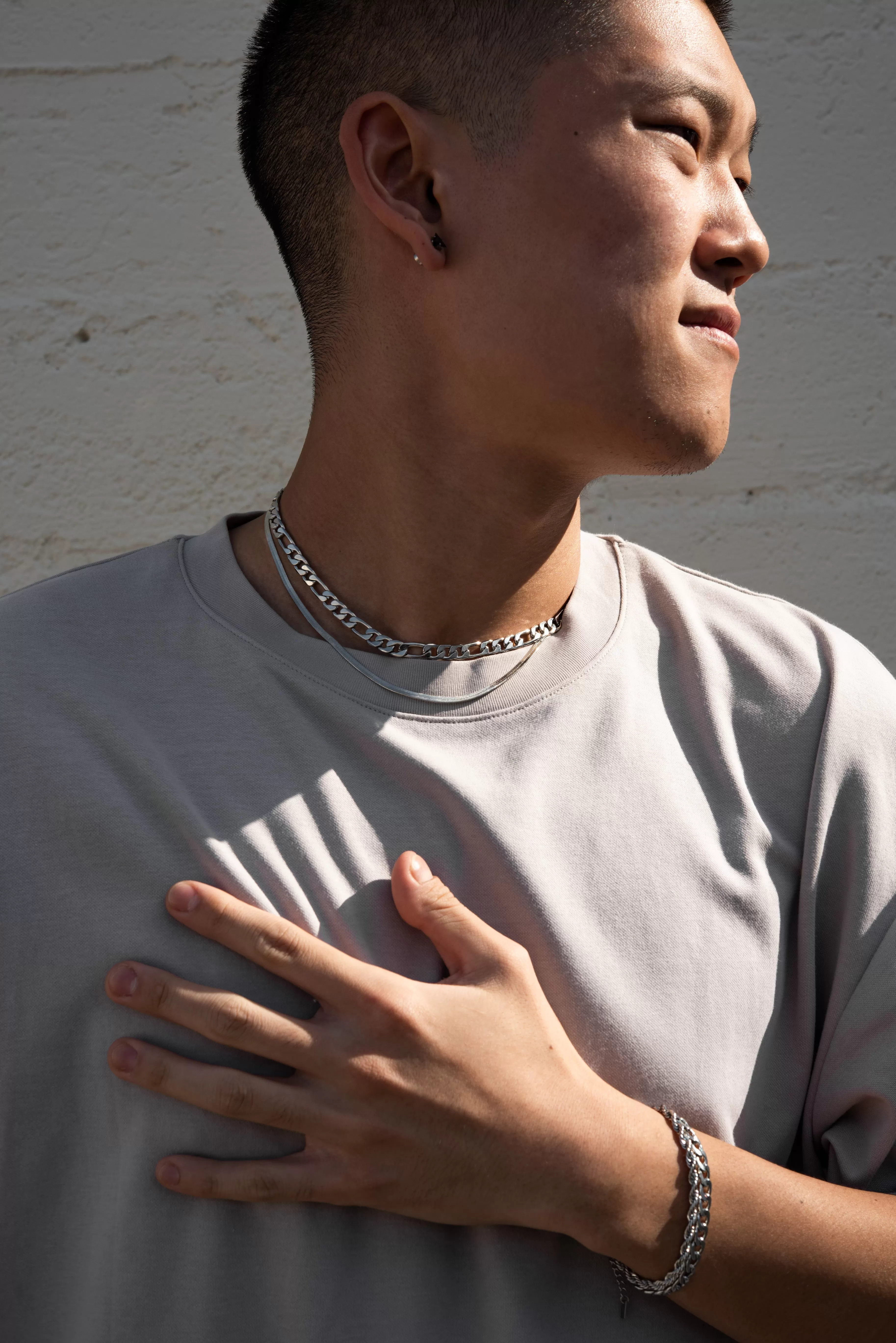 Herringbone Chain Necklace - Silver