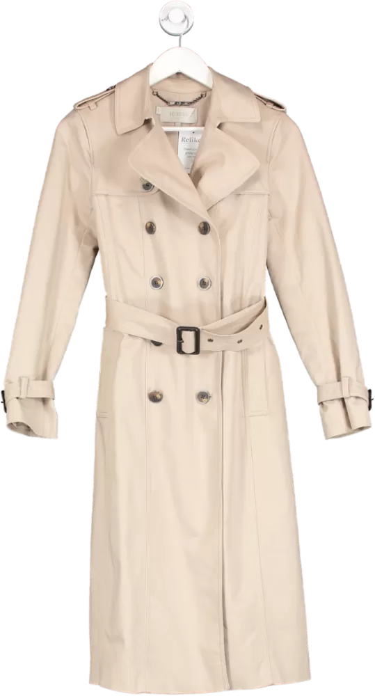 Hobbs Beige Saskia Shower Resistant Trench Coat UK 8