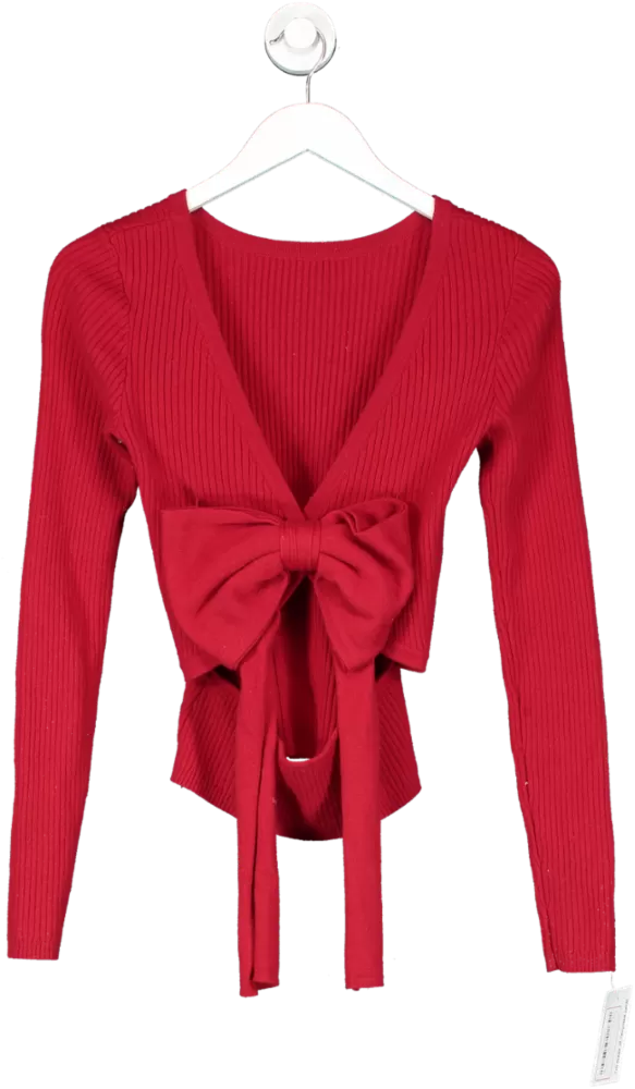 House of CB Red Sula Scarlet Cashmere Blend Bow Sweater UK XS