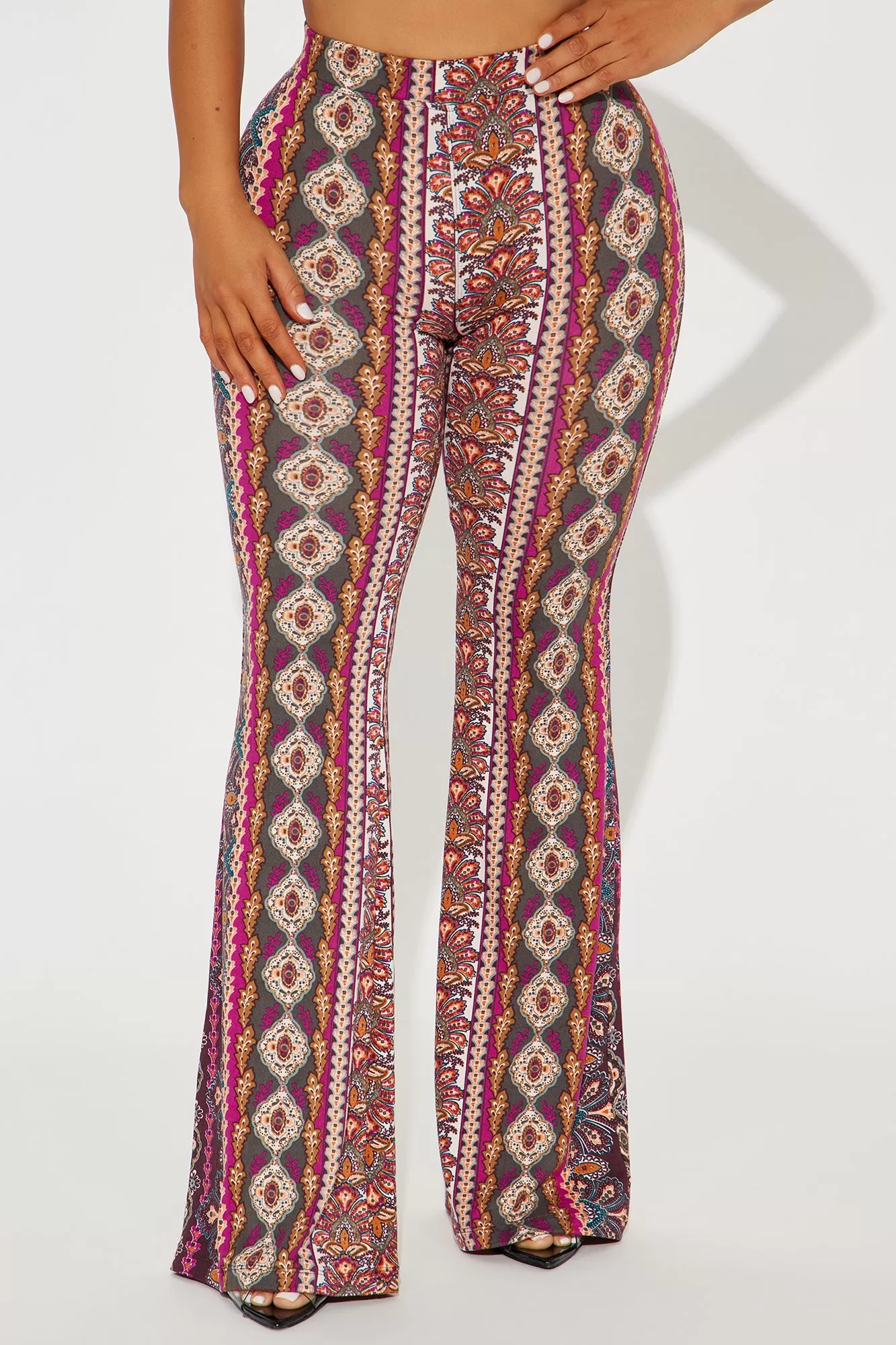 In The Fields Flare Pant - Burgundy/combo