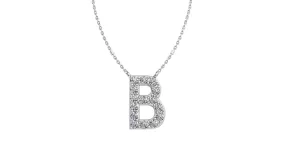 Initial B Diamond Pendant 14K Gold DIP002