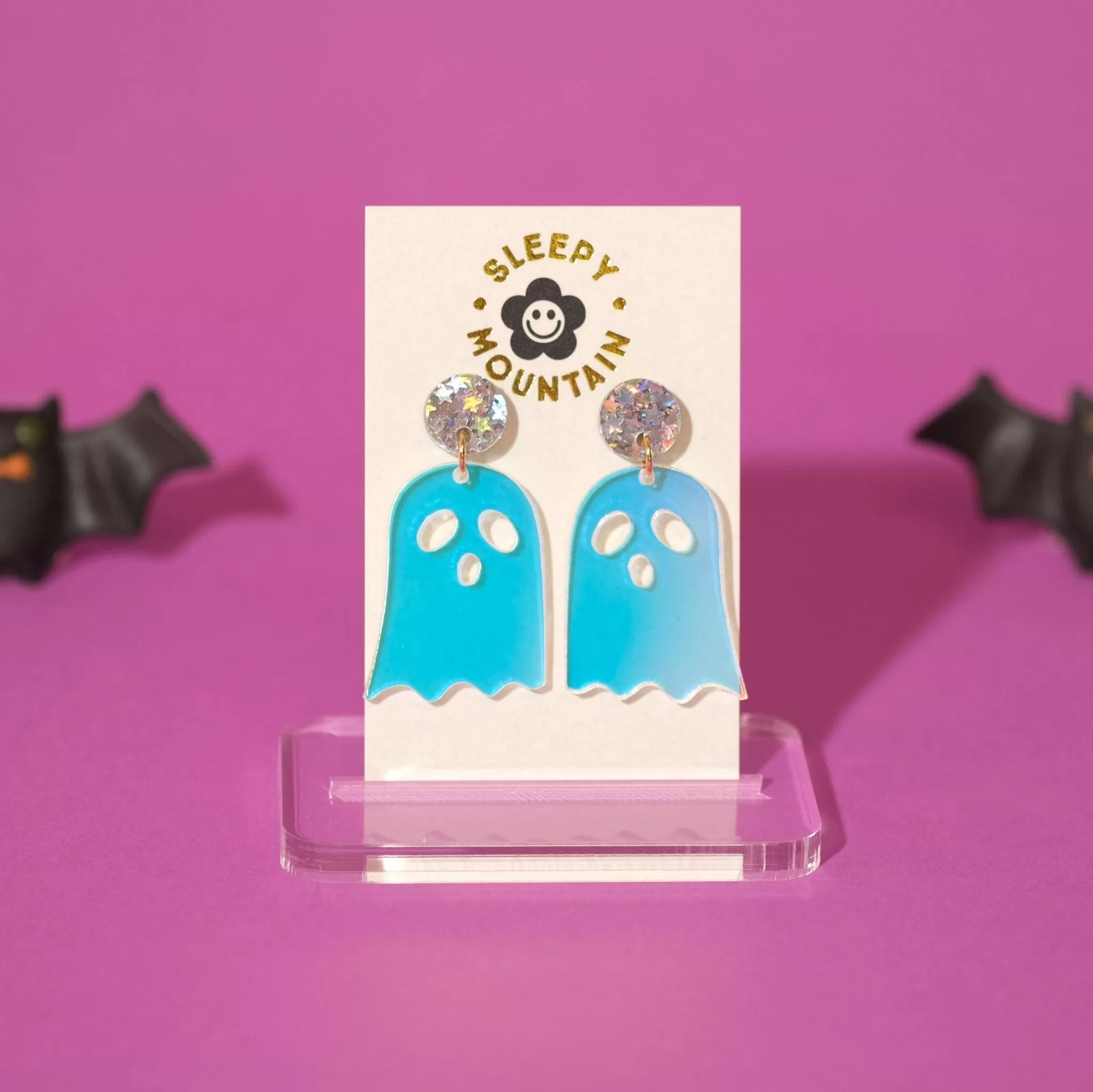 Iridescent Ghost Dangle Earrings