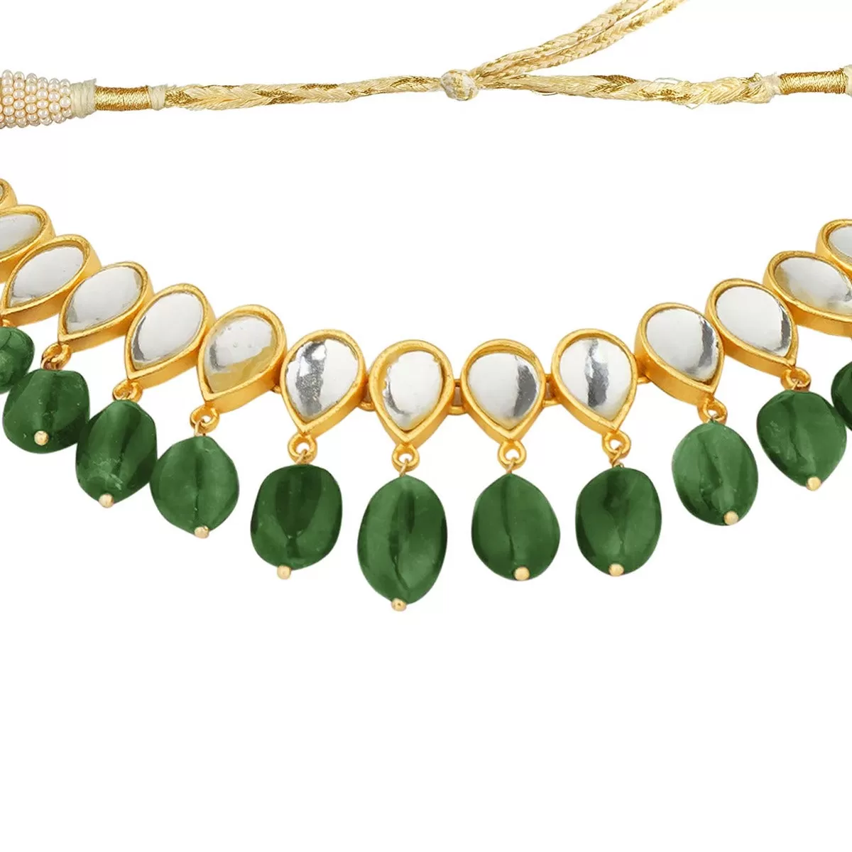 Jashn Choker Necklace - Green Strawberry Quartz