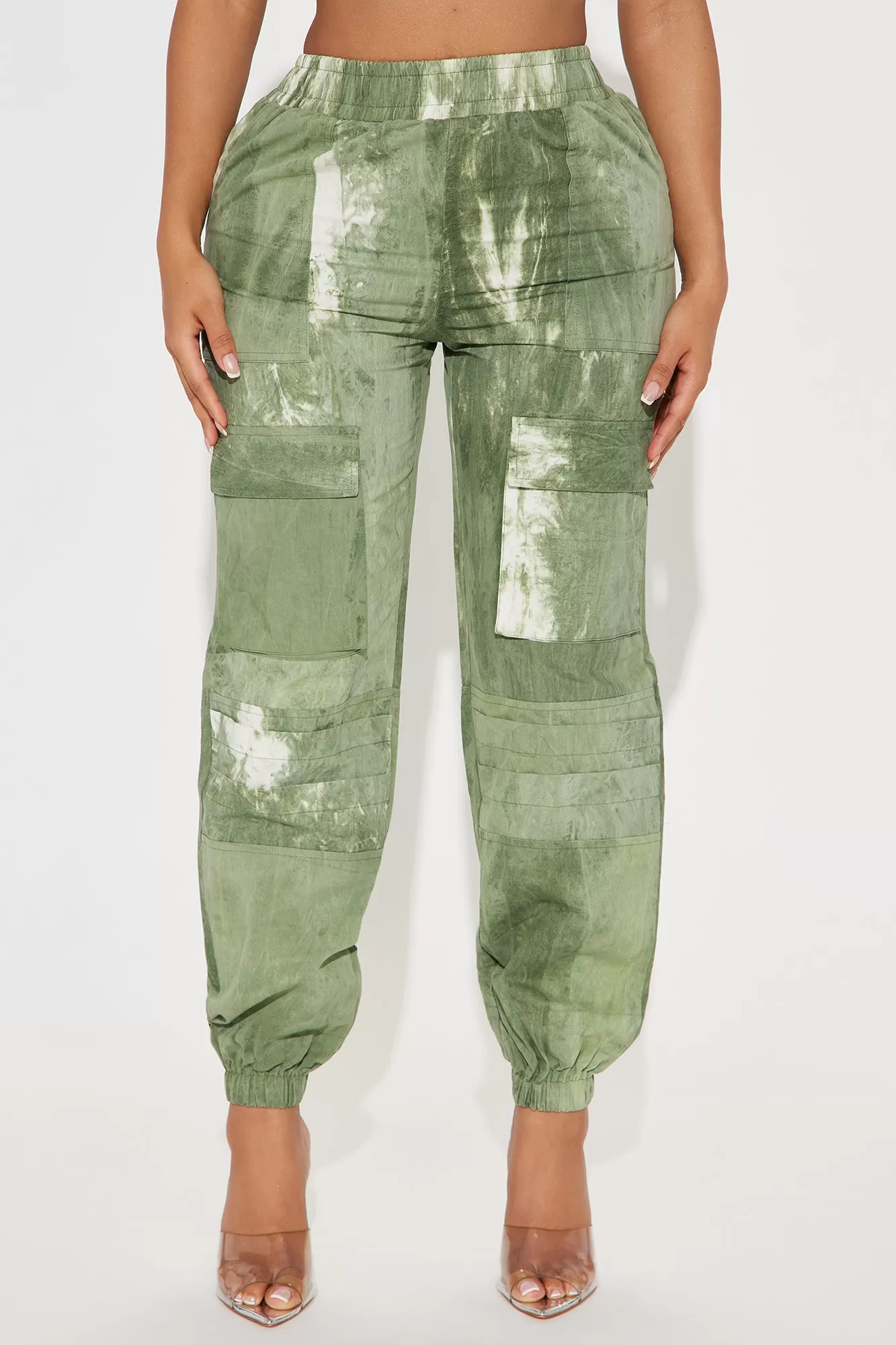 Later Tonight Printed Cargo Jogger - Sage