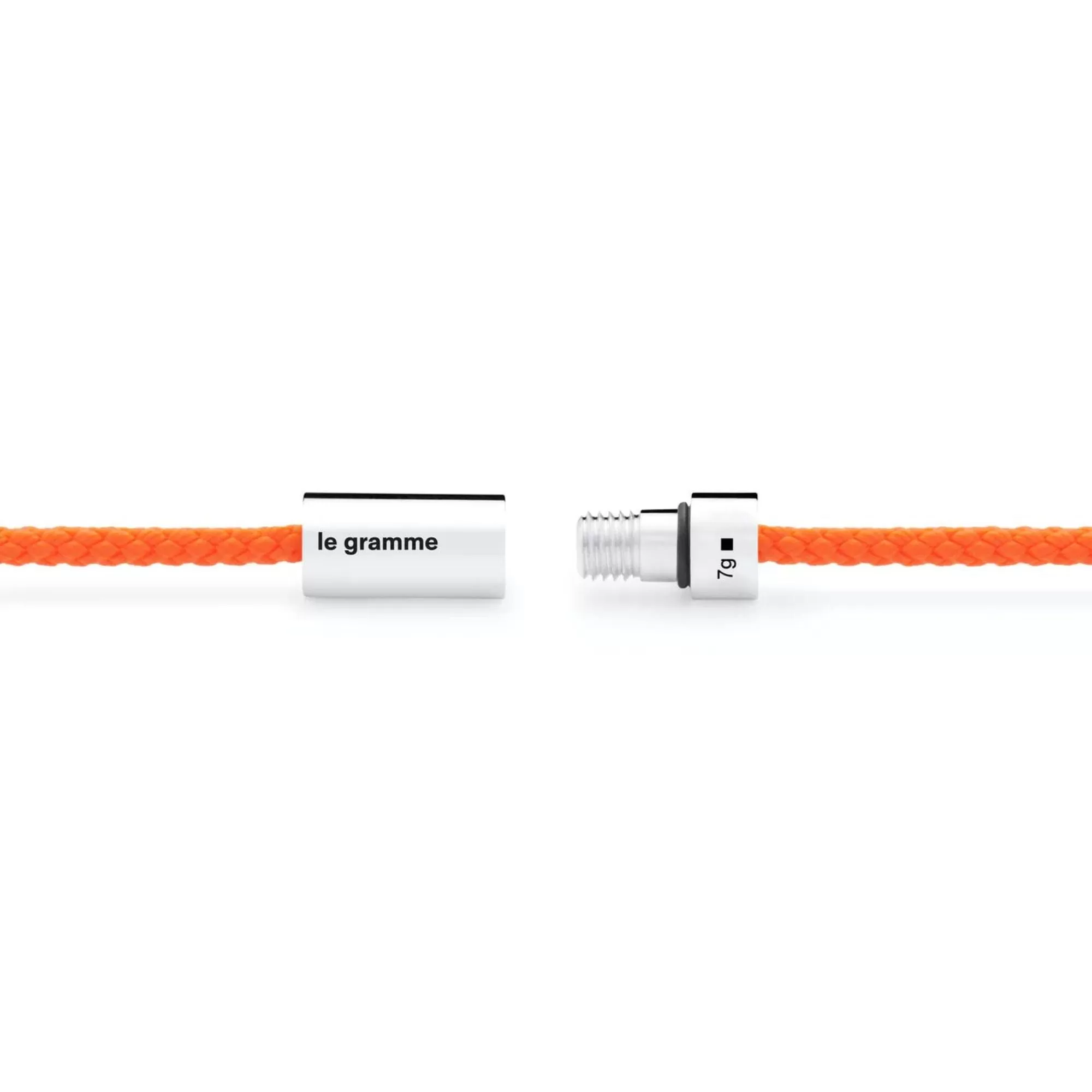 LE GRAMME MEN'S 7G STERLING SILVER ORANGE NATO CABLE BRACELET