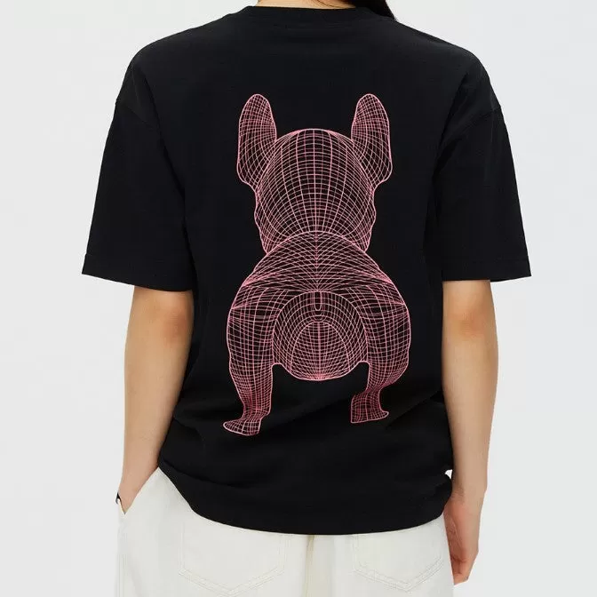 LifeWork Outline Bulldog Tee Black Pink