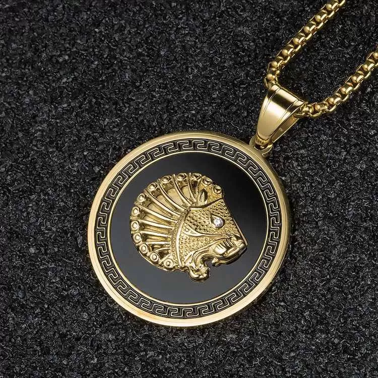 Lion Enamel Pendant