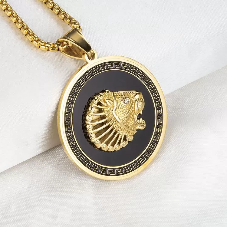 Lion Enamel Pendant