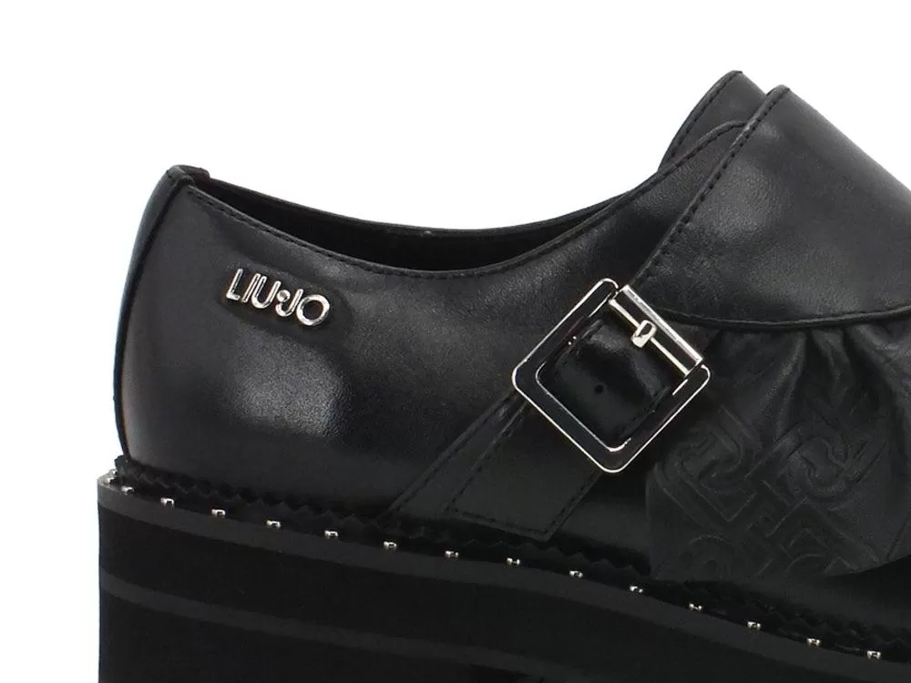 LIU JO Pink 155 Derby Mocassino Black SF0185P0062