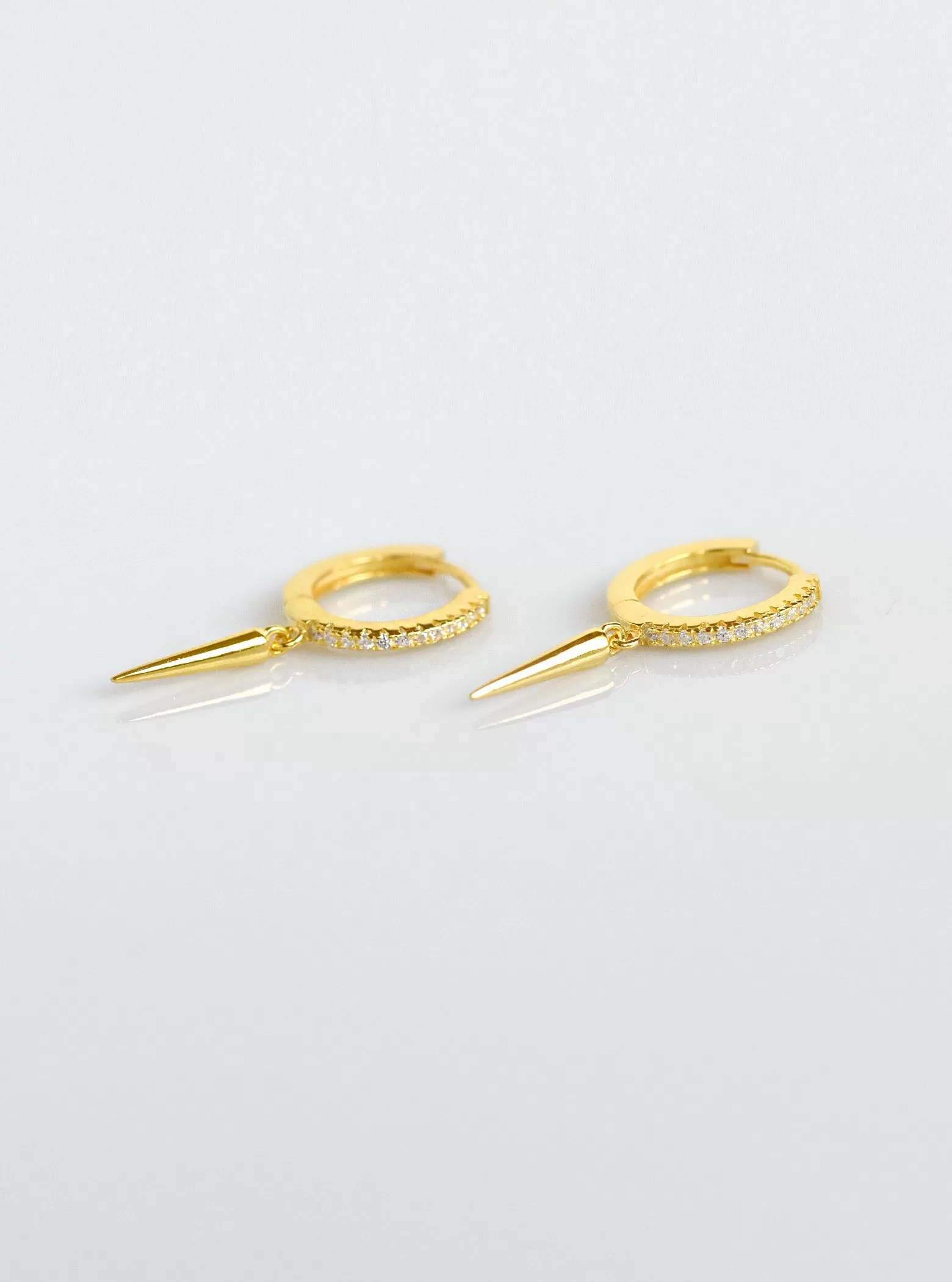 Long Spike Huggie Earrings