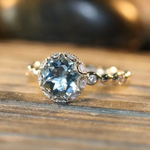 Lovely Simple Elegant Blue Topaz Ring