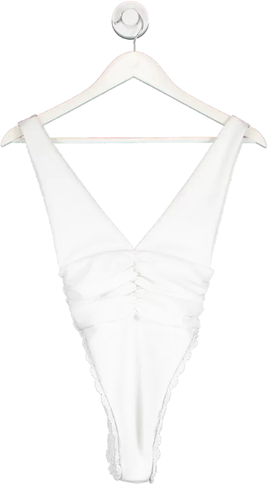 Maiyo White High Leg Swimsuit UK S