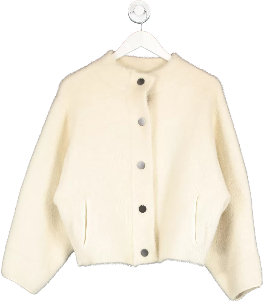 MANGO Beige Heavy Cardigan With Button Detail UK S