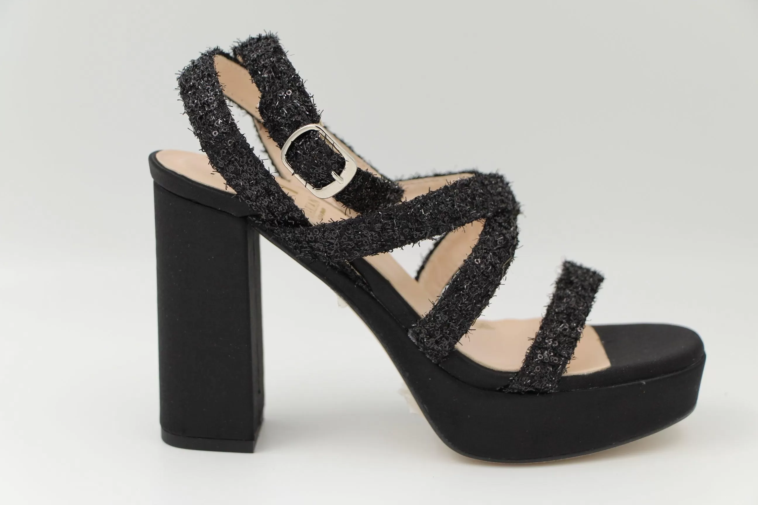 MARIAN Black Sparkly strappy Platform Sandal 55602