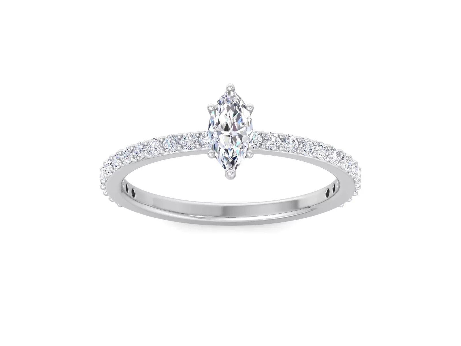 Marquise Cut Conflict Free Lab Diamond Halo Ring, Lab Grown Diamond Wedding Ring