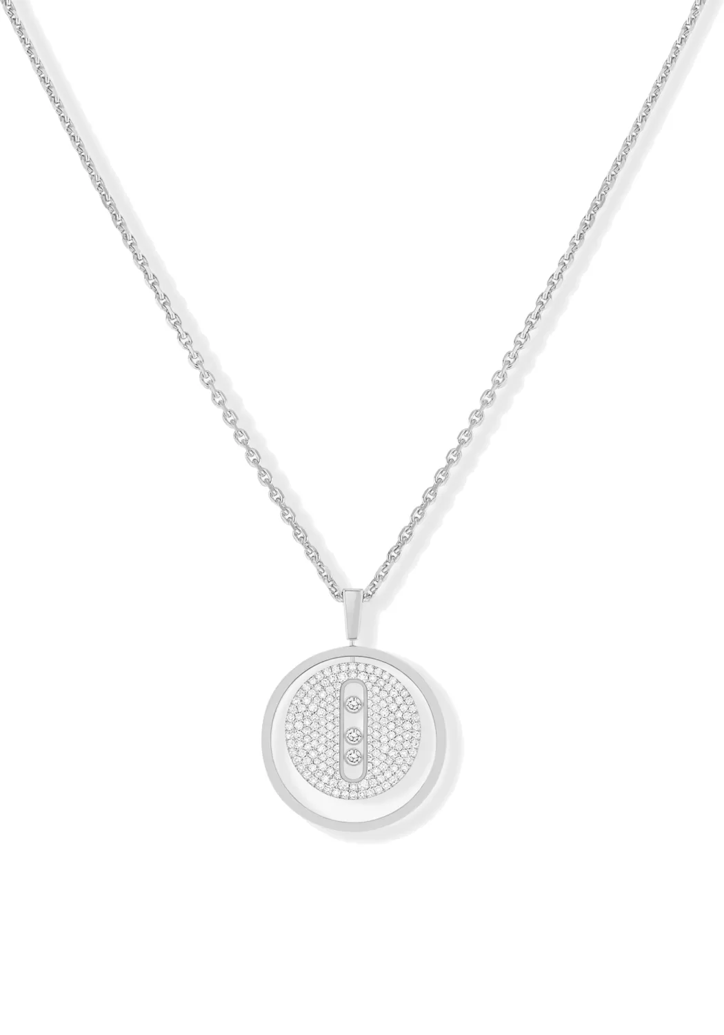 Messika Lucky Move MM Pavé 18KWG Diamond Necklace