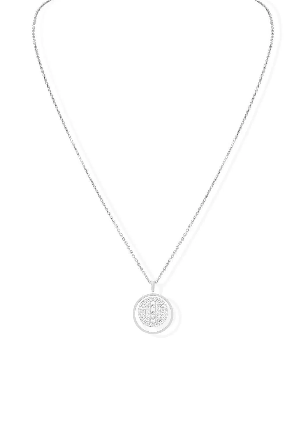 Messika Lucky Move MM Pavé 18KWG Diamond Necklace