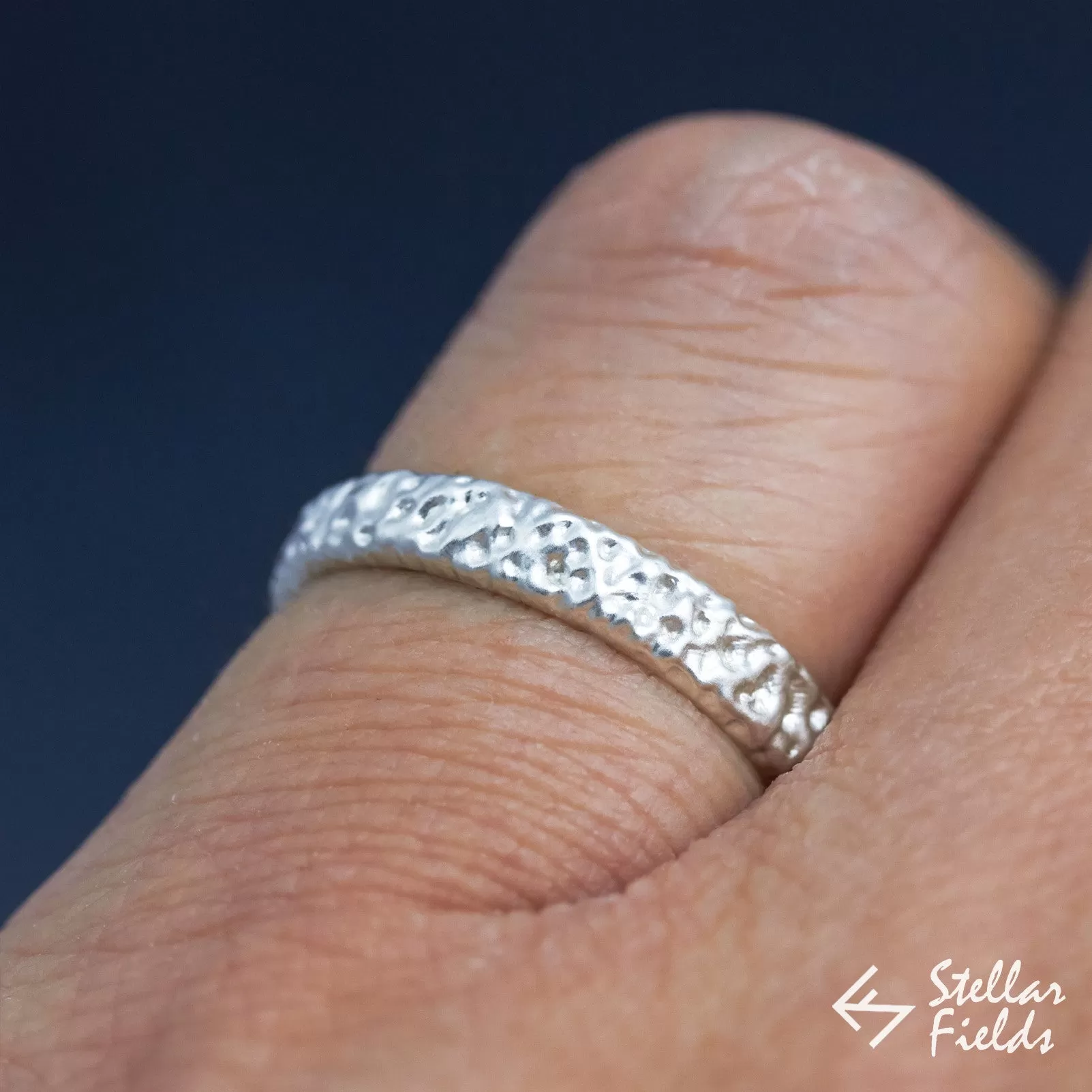 Modern Ripple Textured Wedding Ring Band