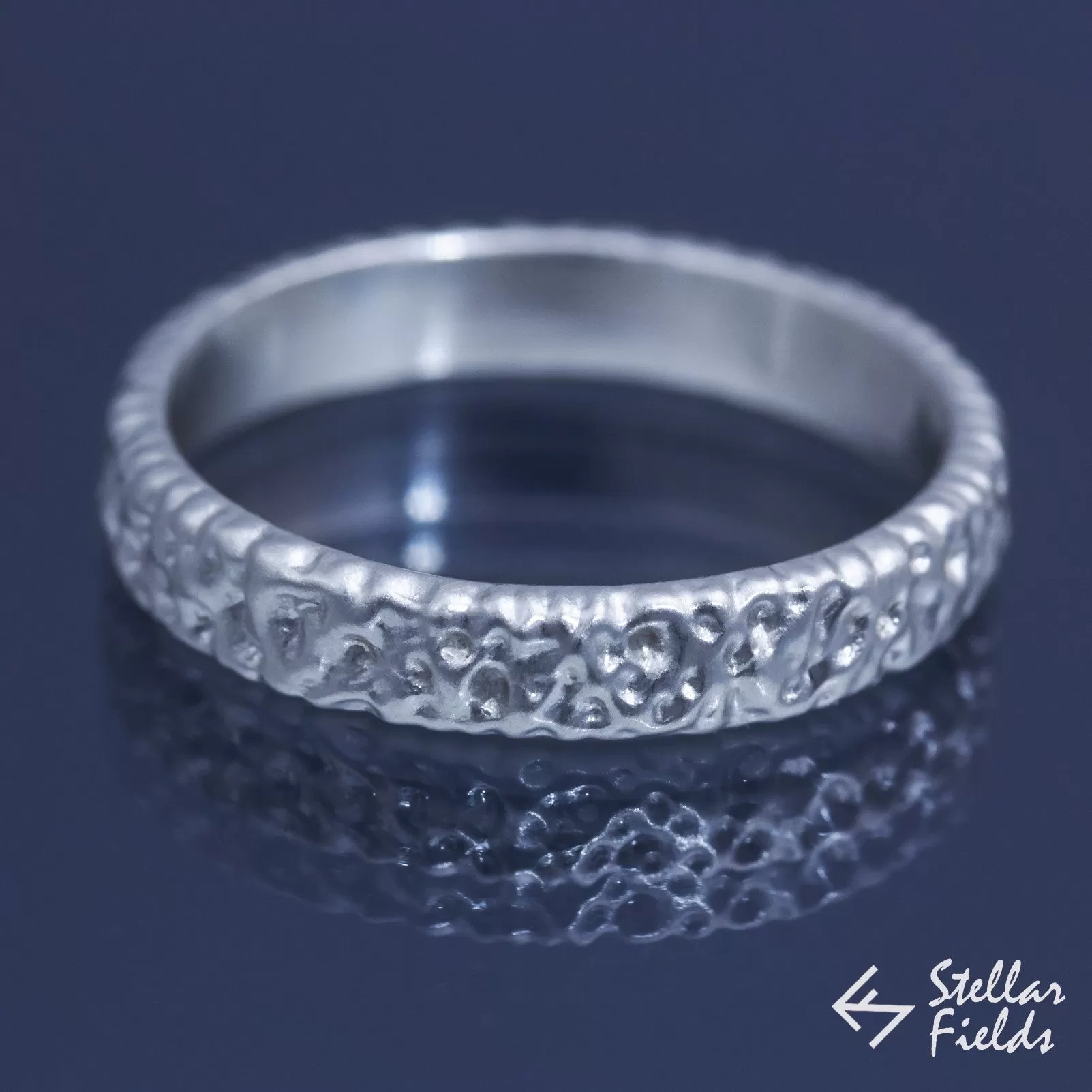 Modern Ripple Textured Wedding Ring Band