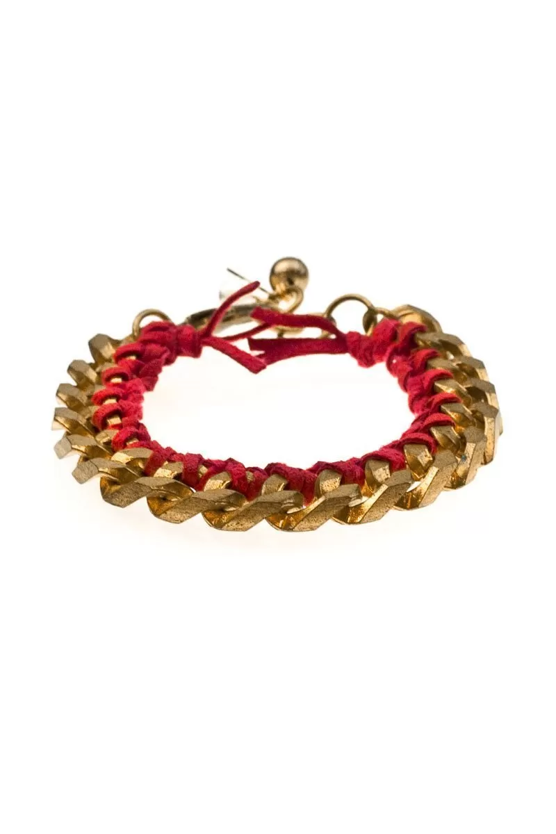 MON AMI FRIENDSHIP BRACELETS brass & suede (more colours available)