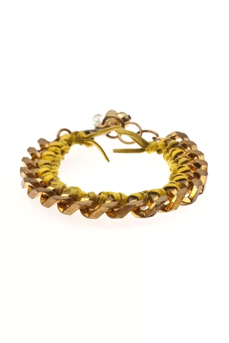 MON AMI FRIENDSHIP BRACELETS brass & suede (more colours available)