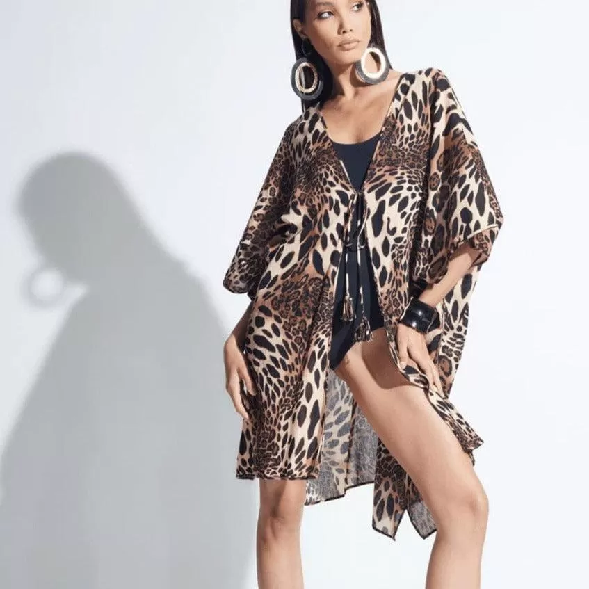 Natori Luxe Leopad Cotton Gauze Cover-Up M74004