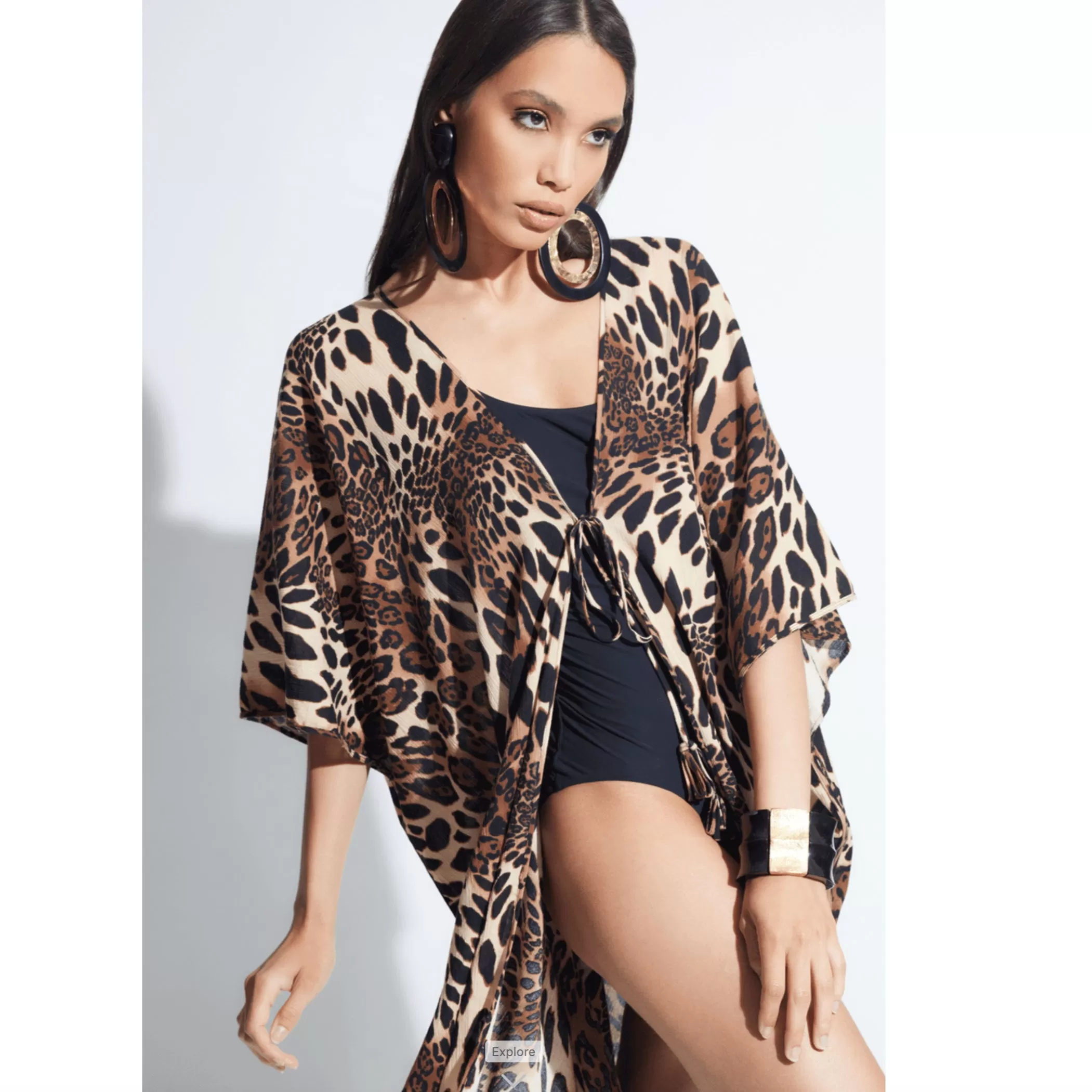 Natori Luxe Leopad Cotton Gauze Cover-Up M74004