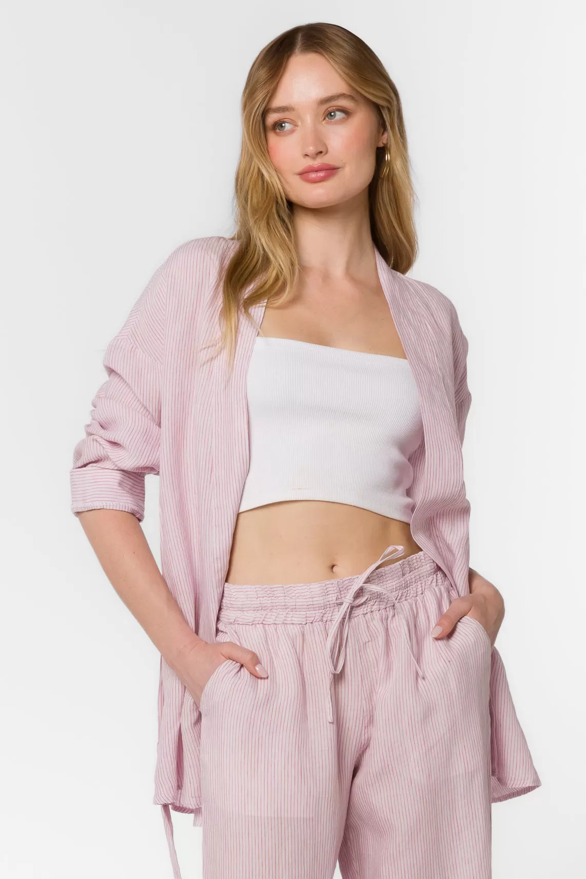 Nelly Canyon Rose Stripe Kimono