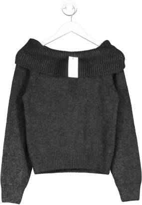 New Look Grey Mg Bardot Jumper UK S