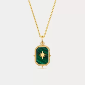 Octagon Malachite Pendant Necklace