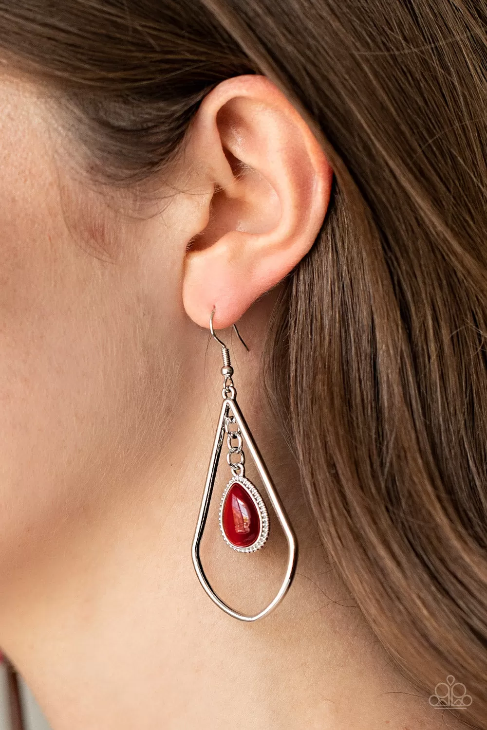 Paparazzi Ethereal Elegance - Red Earrings