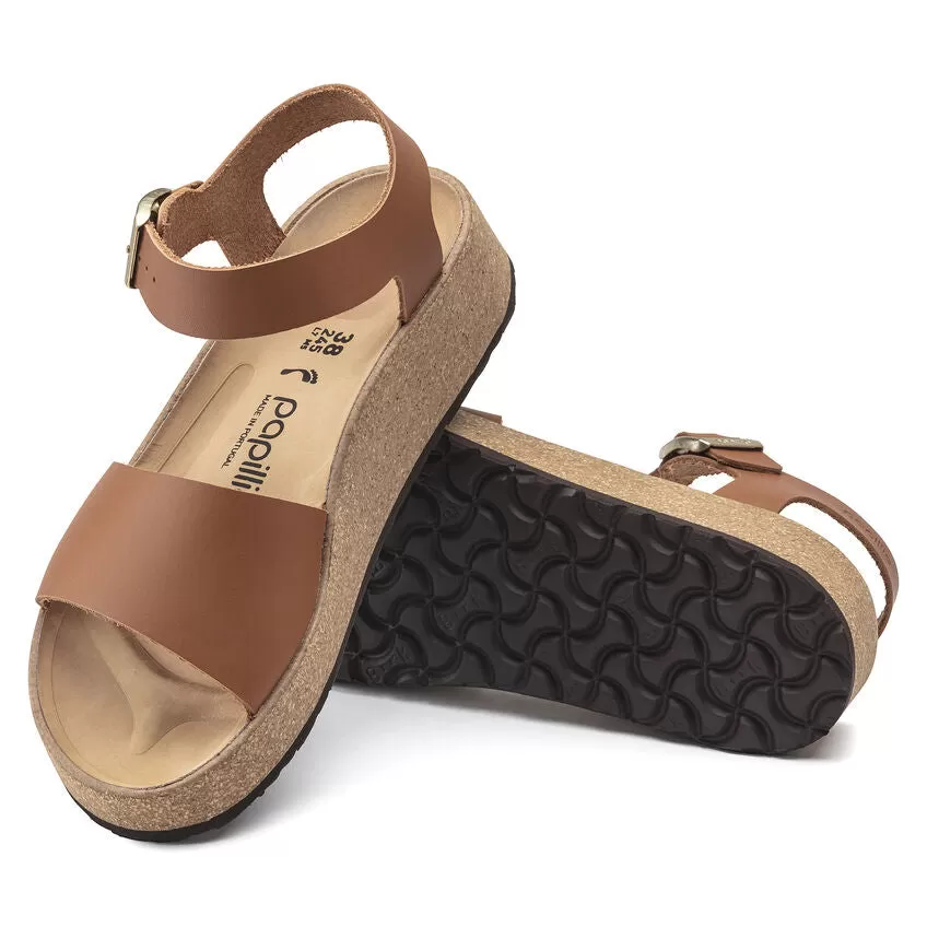 Papillio Glenda Leather Ginger Brown Sandals