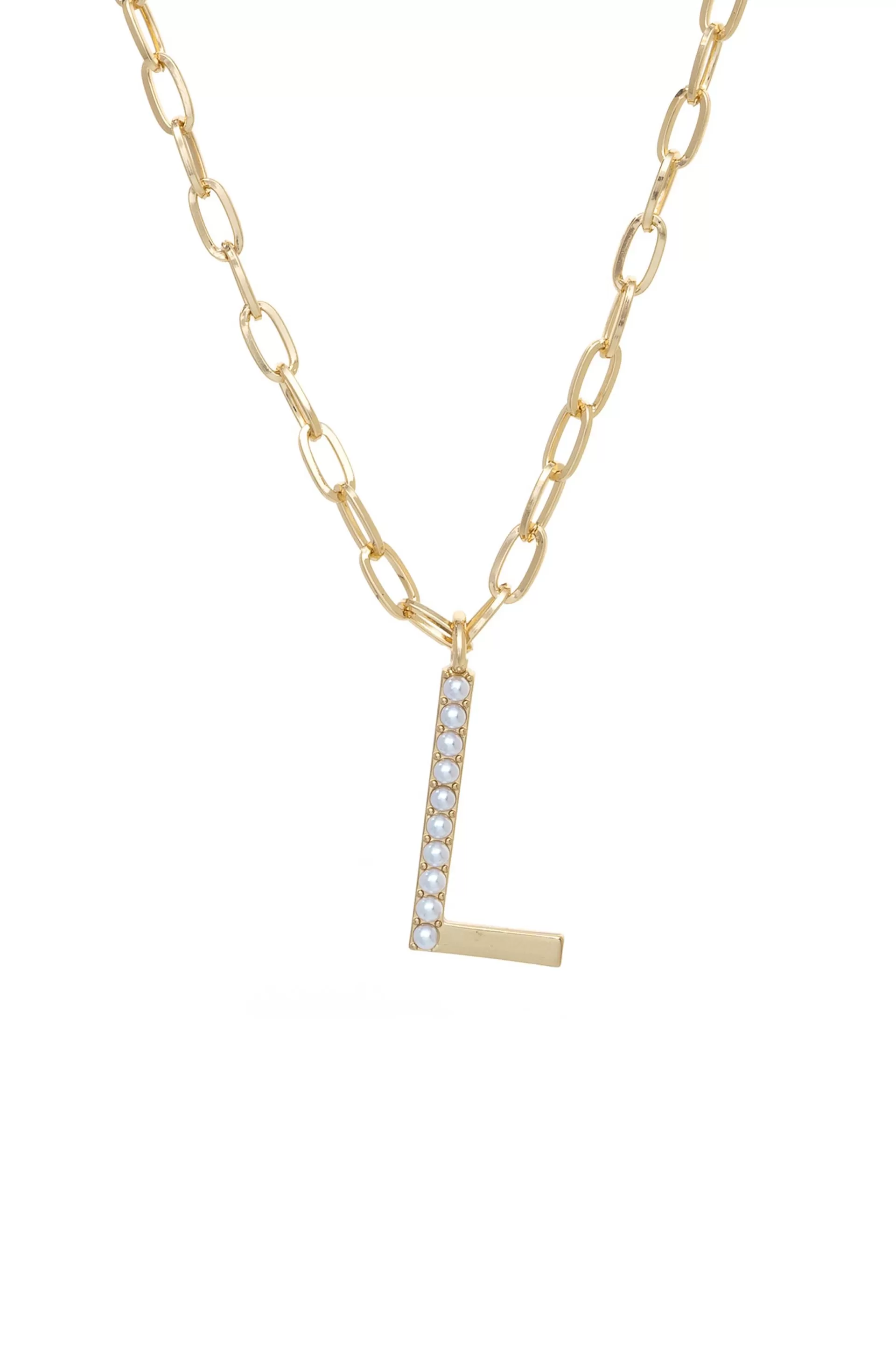 Pearl Initial 18k Gold Plated Necklace