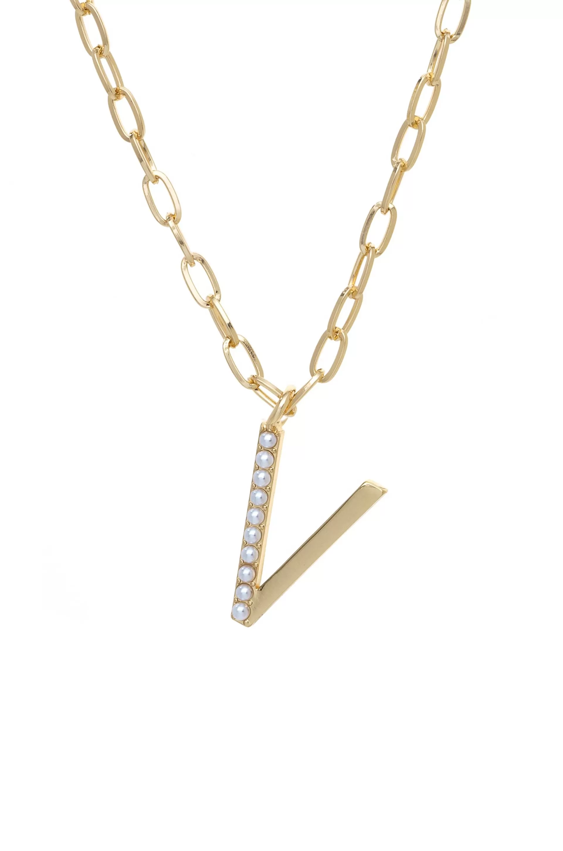 Pearl Initial 18k Gold Plated Necklace