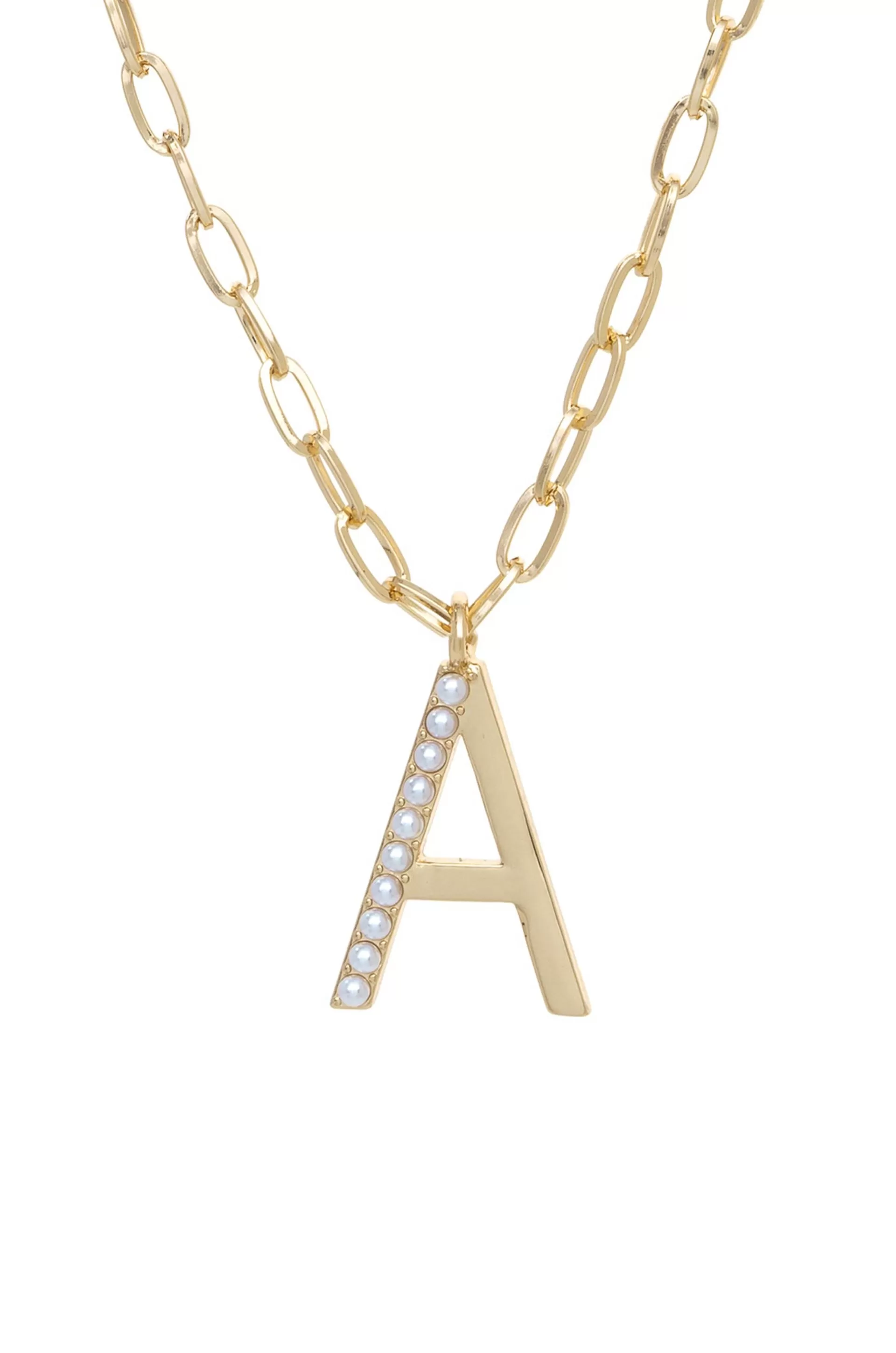 Pearl Initial 18k Gold Plated Necklace