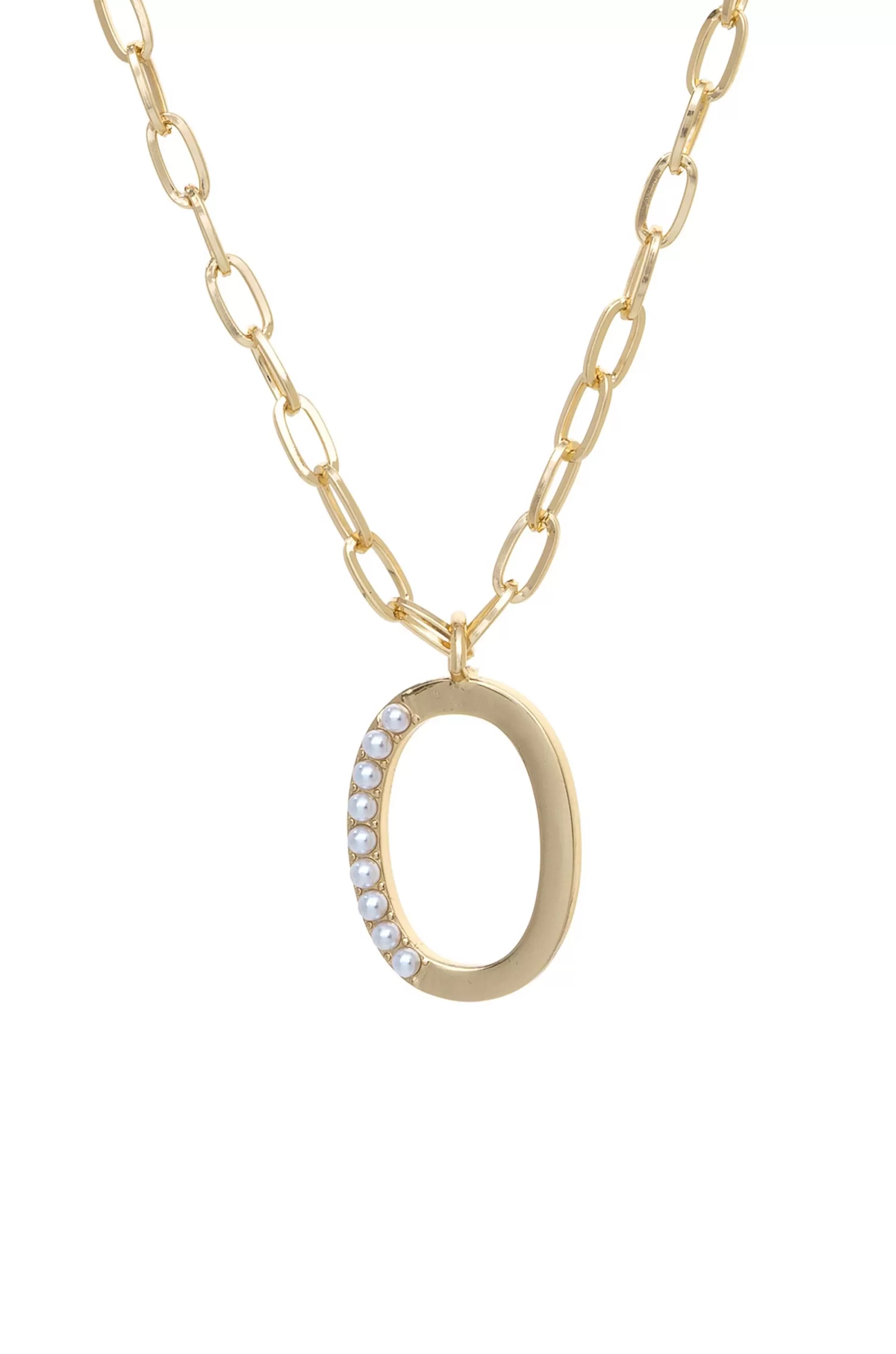 Pearl Initial 18k Gold Plated Necklace