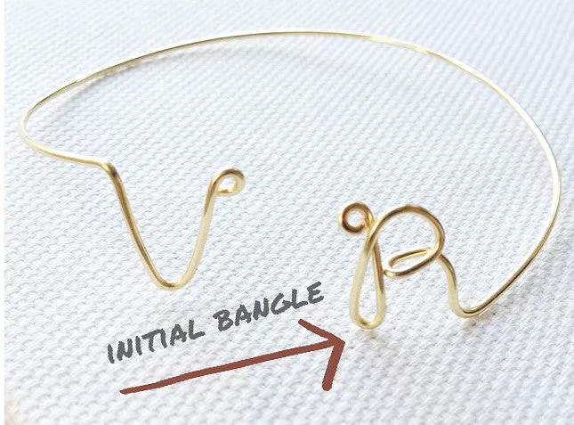 Personalized Two Initial Wire Cuff