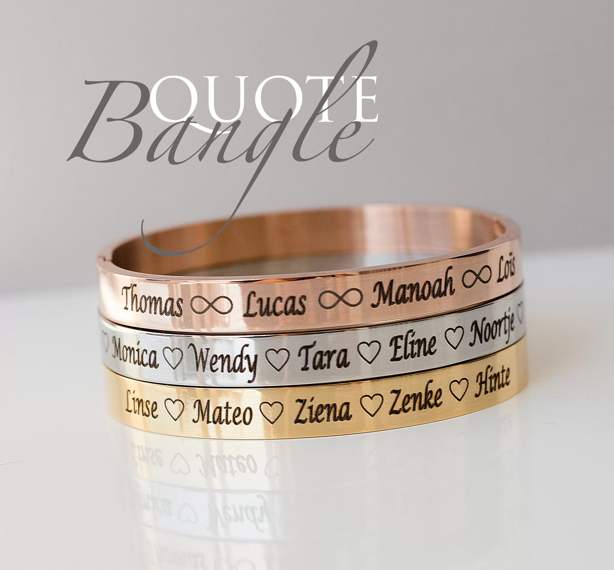 Quote bangle gold