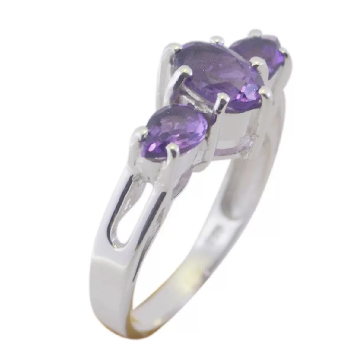 Riyo Desirable Gem Amethyst 925 Sterling Silver Rings Cyber Monday